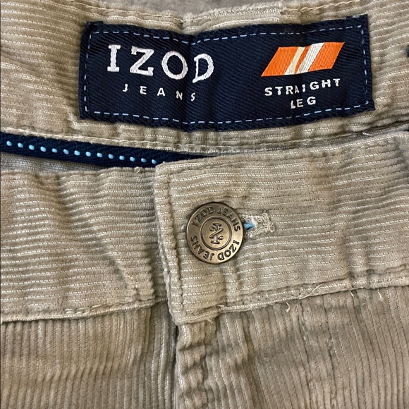 Men's Izod Corduroy Straight Leg Pants Tan 34x30 - Picture 2 of 7
